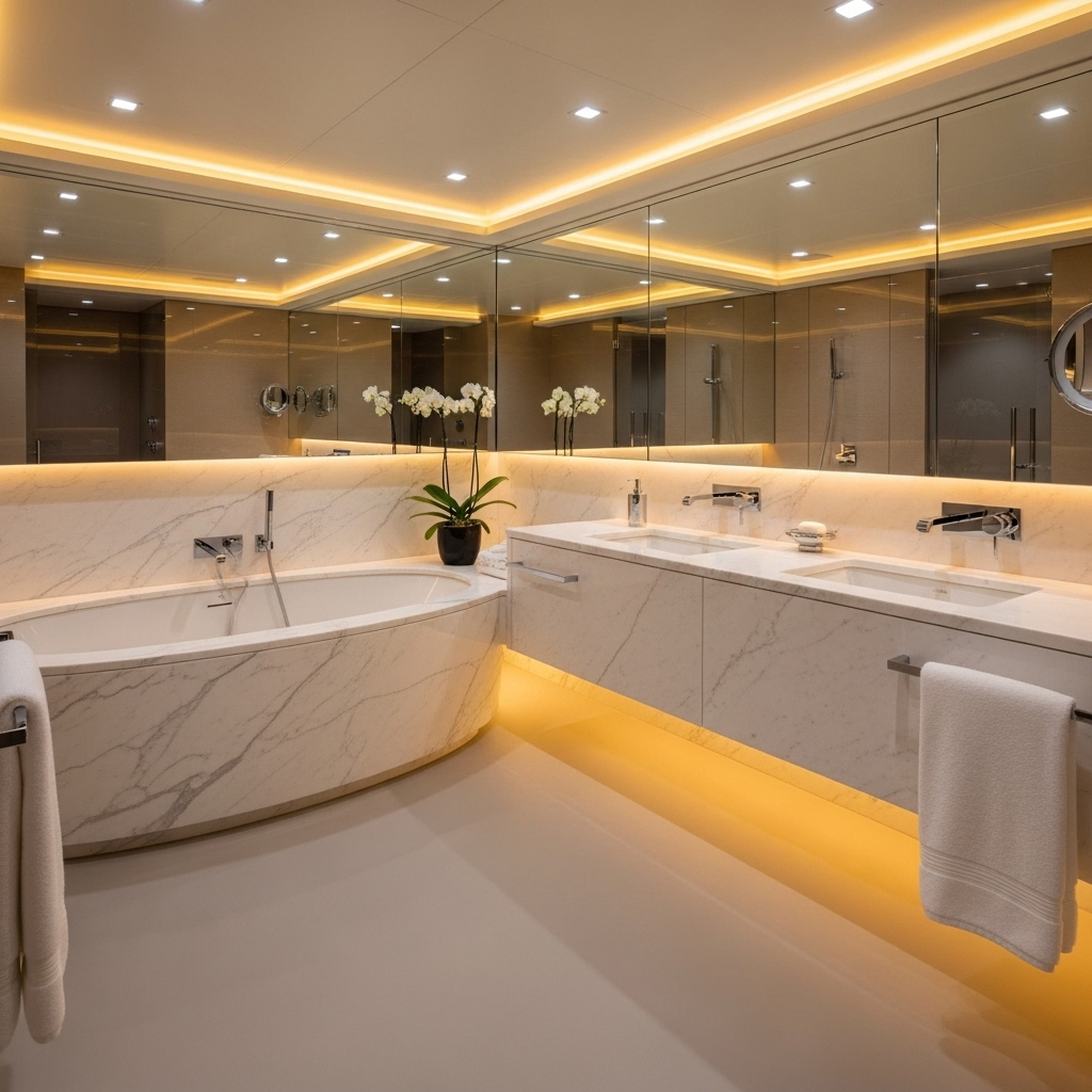 Badkamer epoxyvloer met antisliplaag