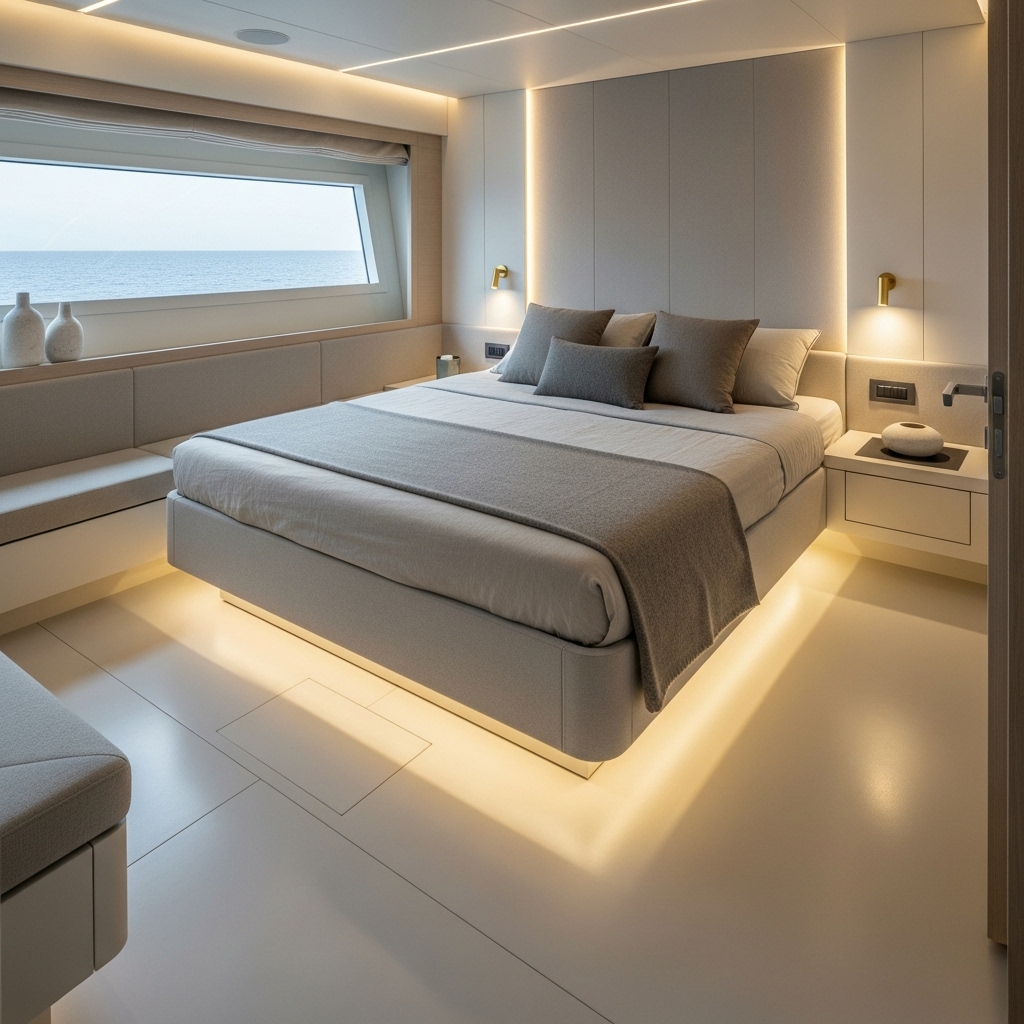 Gastencabine epoxyvloer met zijdeglans