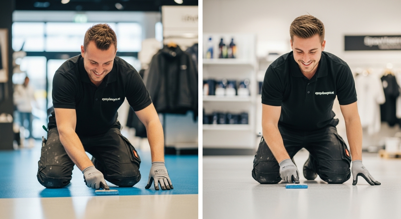 Industrieel magazijn met epoxy gietvloer