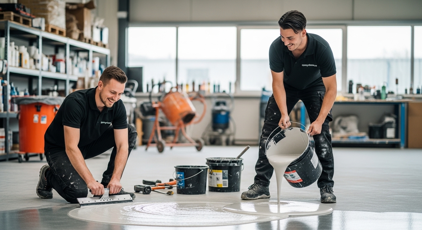 Kantoor met lichte RAL epoxyvloer