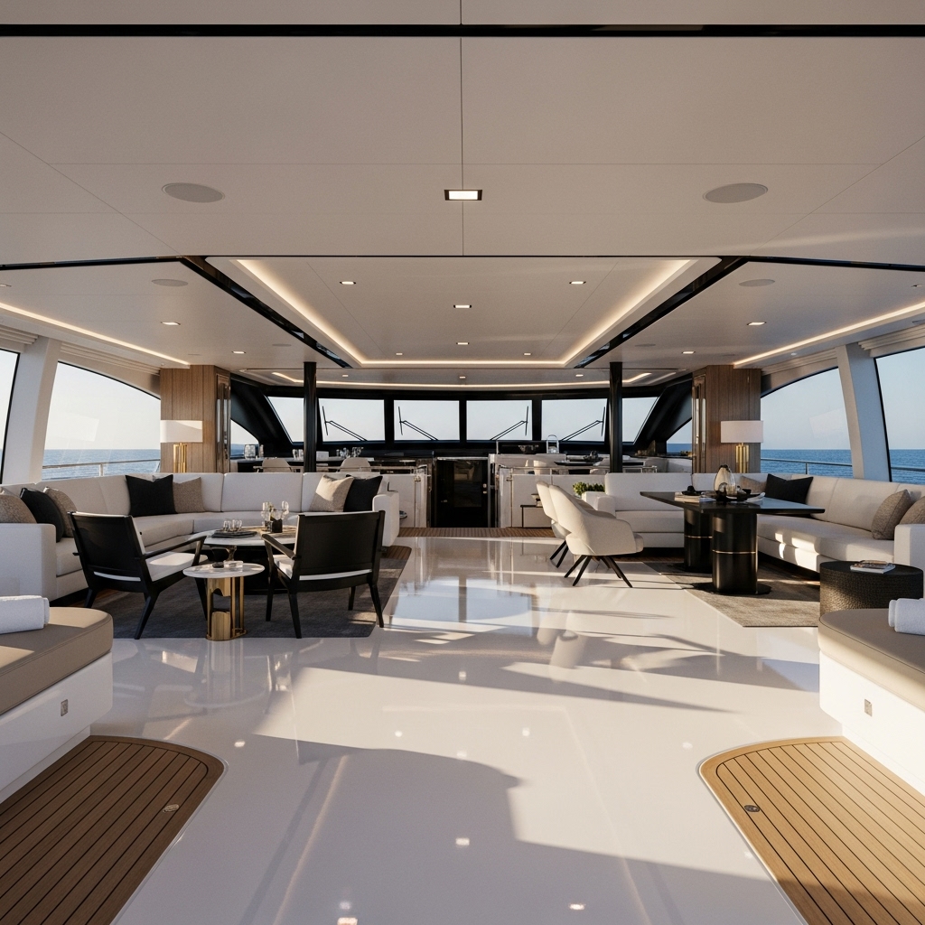 Main aft epoxyvloer detail yacht