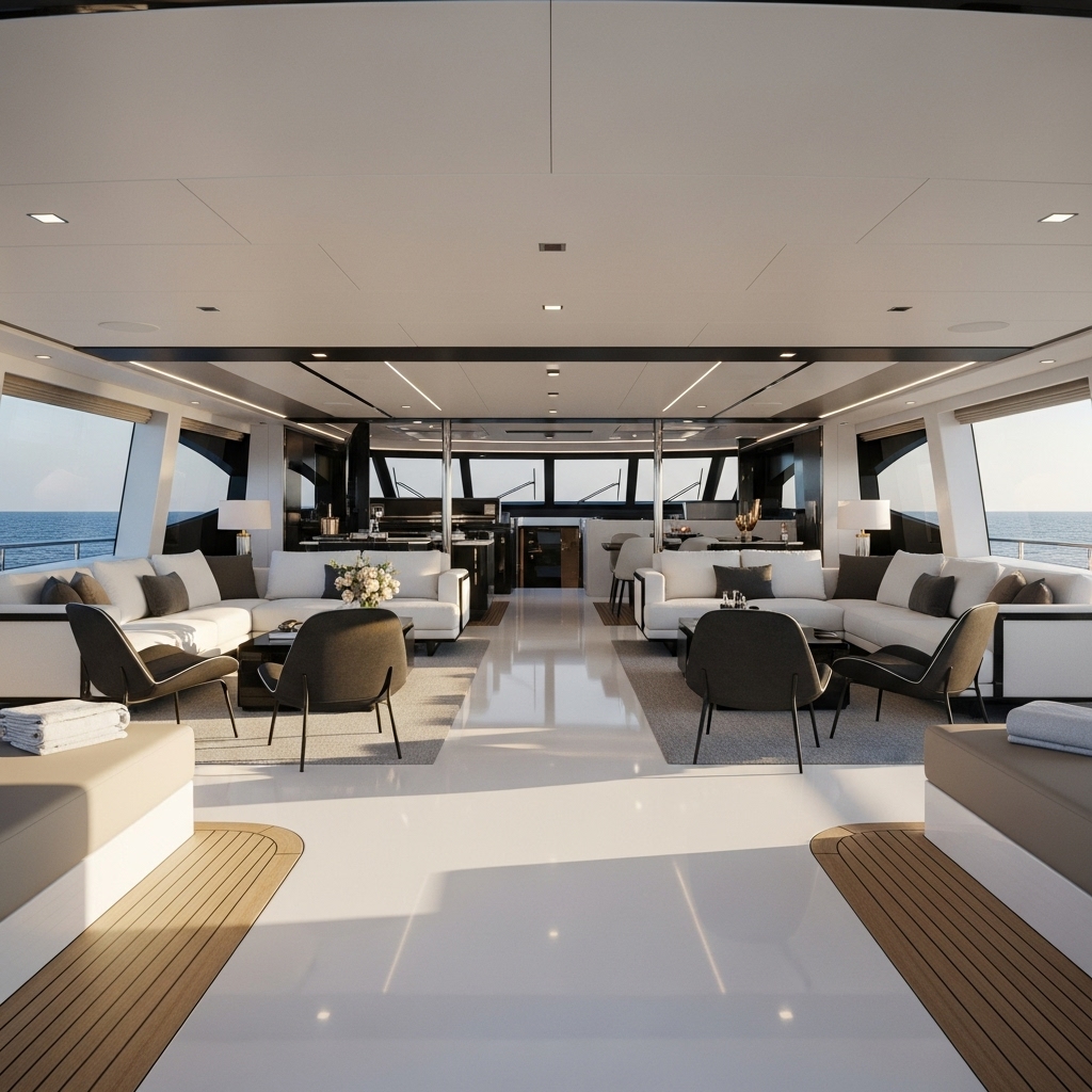 Hoofddek epoxyvloer met naadloze afwerking