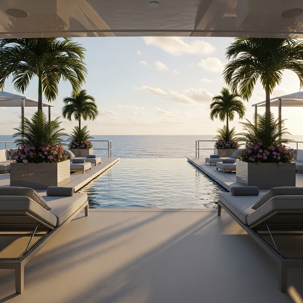 Zwembadzone met chloor- en zoutbestendige epoxyvloer