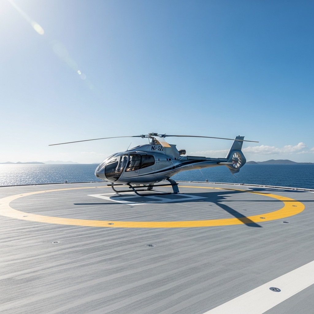 Detail helideck epoxy, weerbestendige topcoat